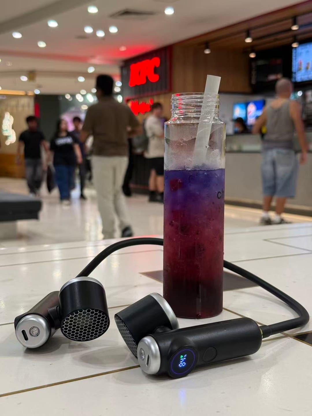 Customer photo review of CapyDuo 2-in-1 Detachable Neck Fan & Twin Handheld Fans