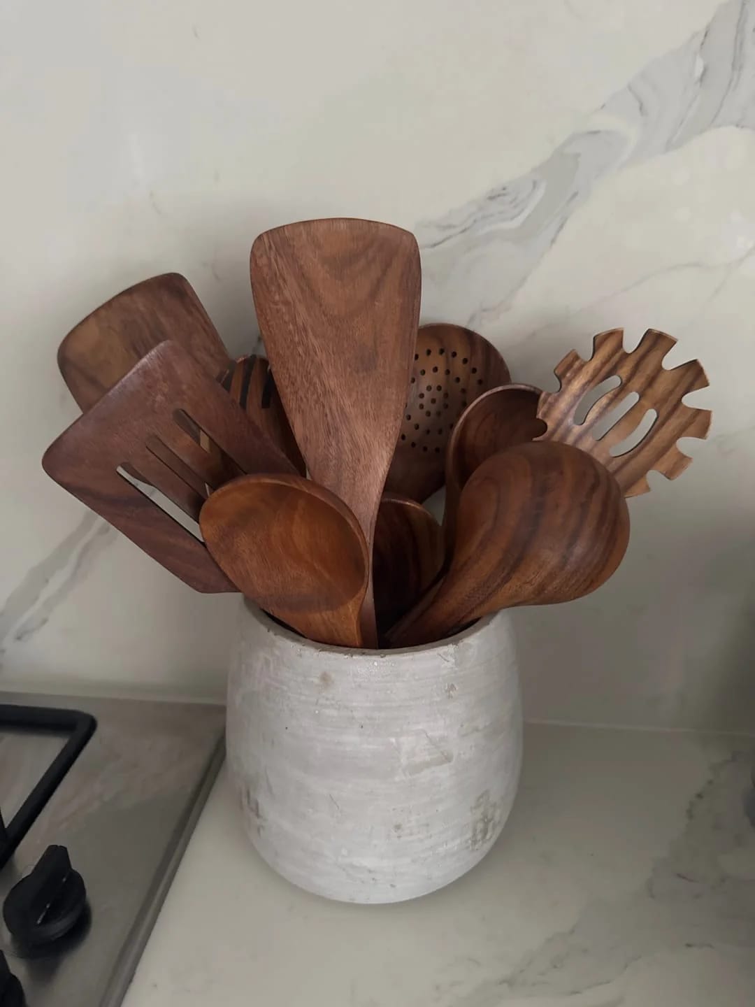 Customer photo review of Acacia Wood Utensil Set