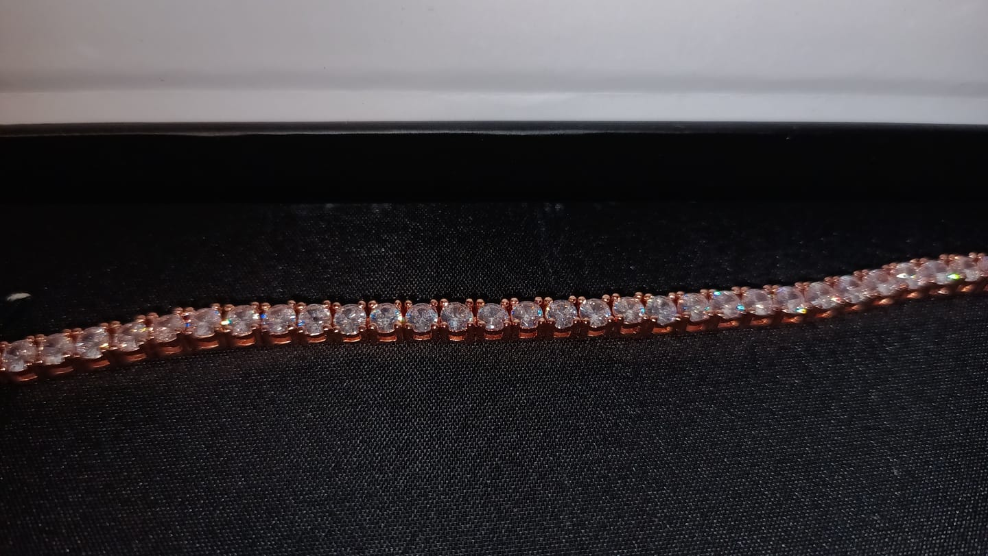 Customer photo review of Kaylee 18k White Gold Plated Tennis Bracelet with Simulated Diamond Crystals