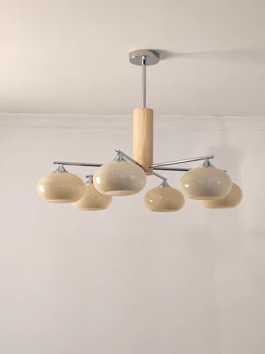 Customer photo review of Elliptical Glass Chandelier, Chrome Frame, Hardwired, Damp Rated
