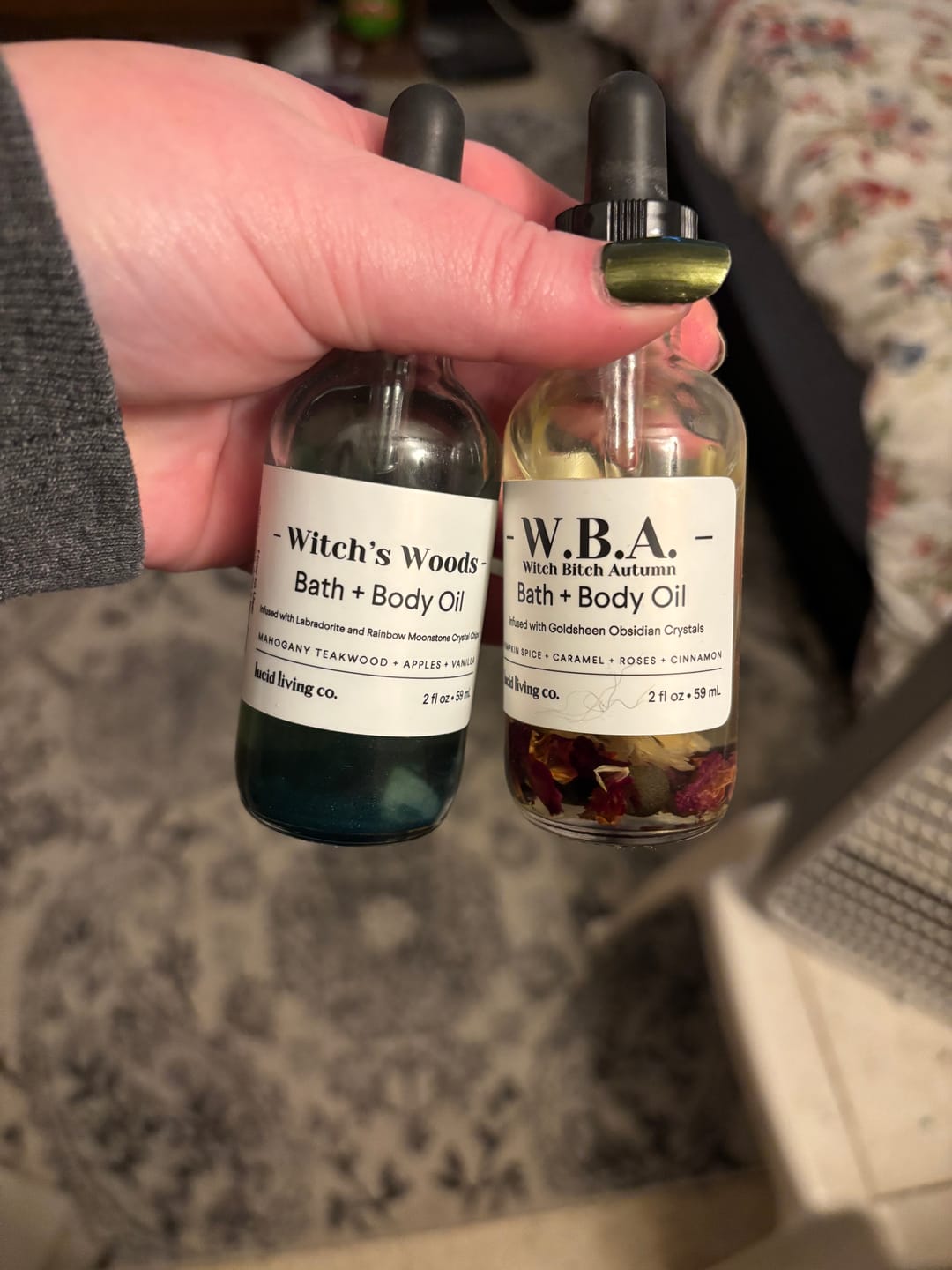 Customer photo review of Witch's Woods Bath & Body Oil