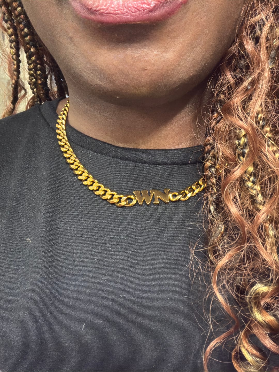 Customer photo review of Initials Choker w/ XL Cuban Chain