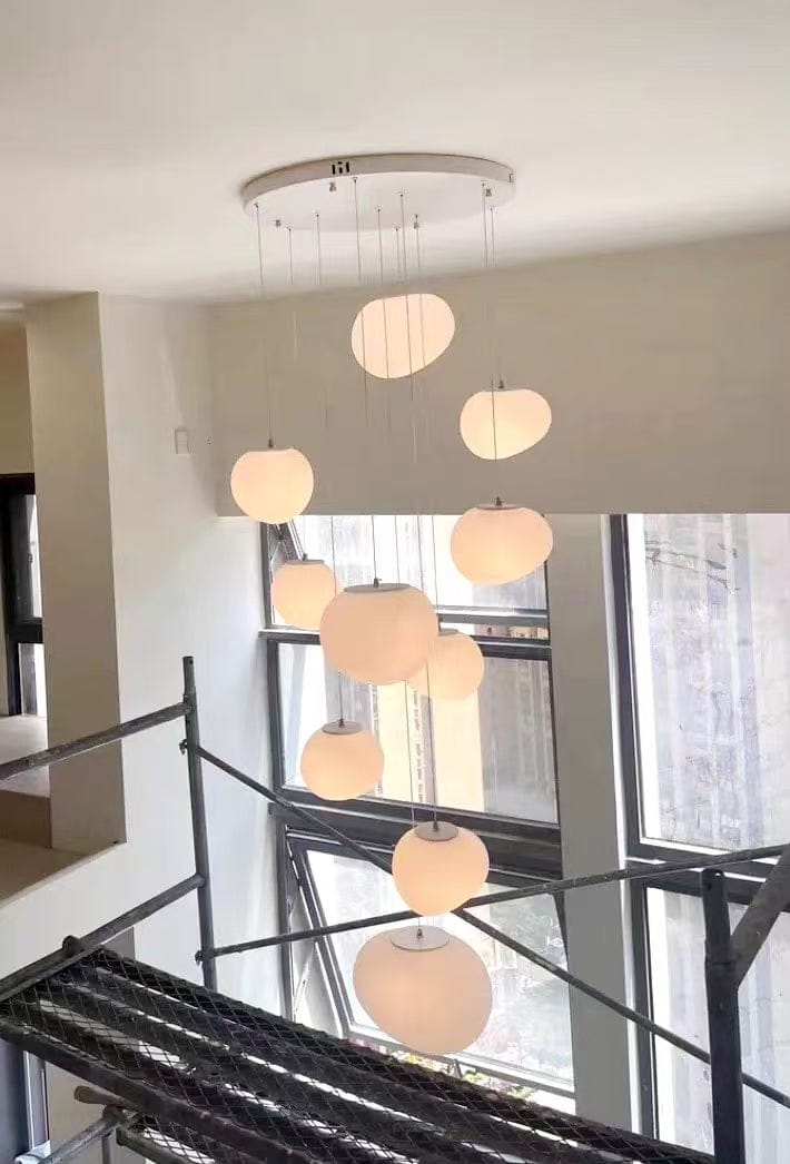 Customer photo review of Nordic Minimalist Stone-Looking Hanging Lights for Staircase