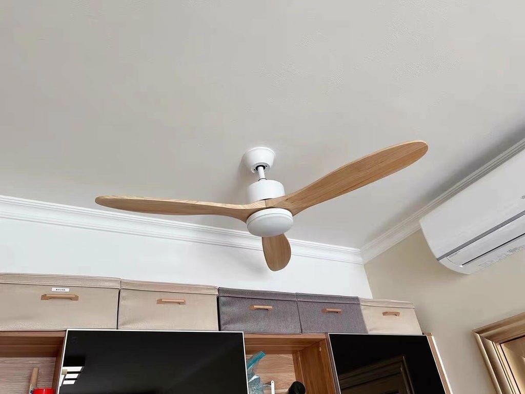 Customer photo review of Ceiling Fan with Light, Wooden Blades, Remote Control