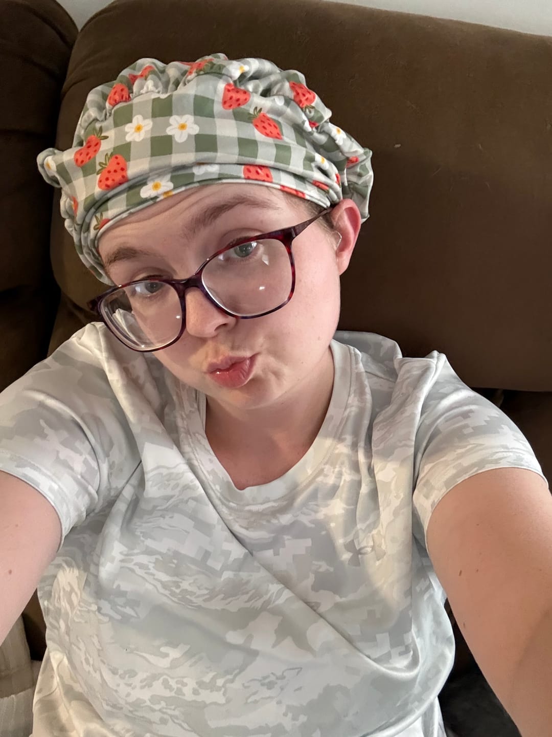 Customer photo review of CloudCaps Scrub Cap | Fall Strawberries