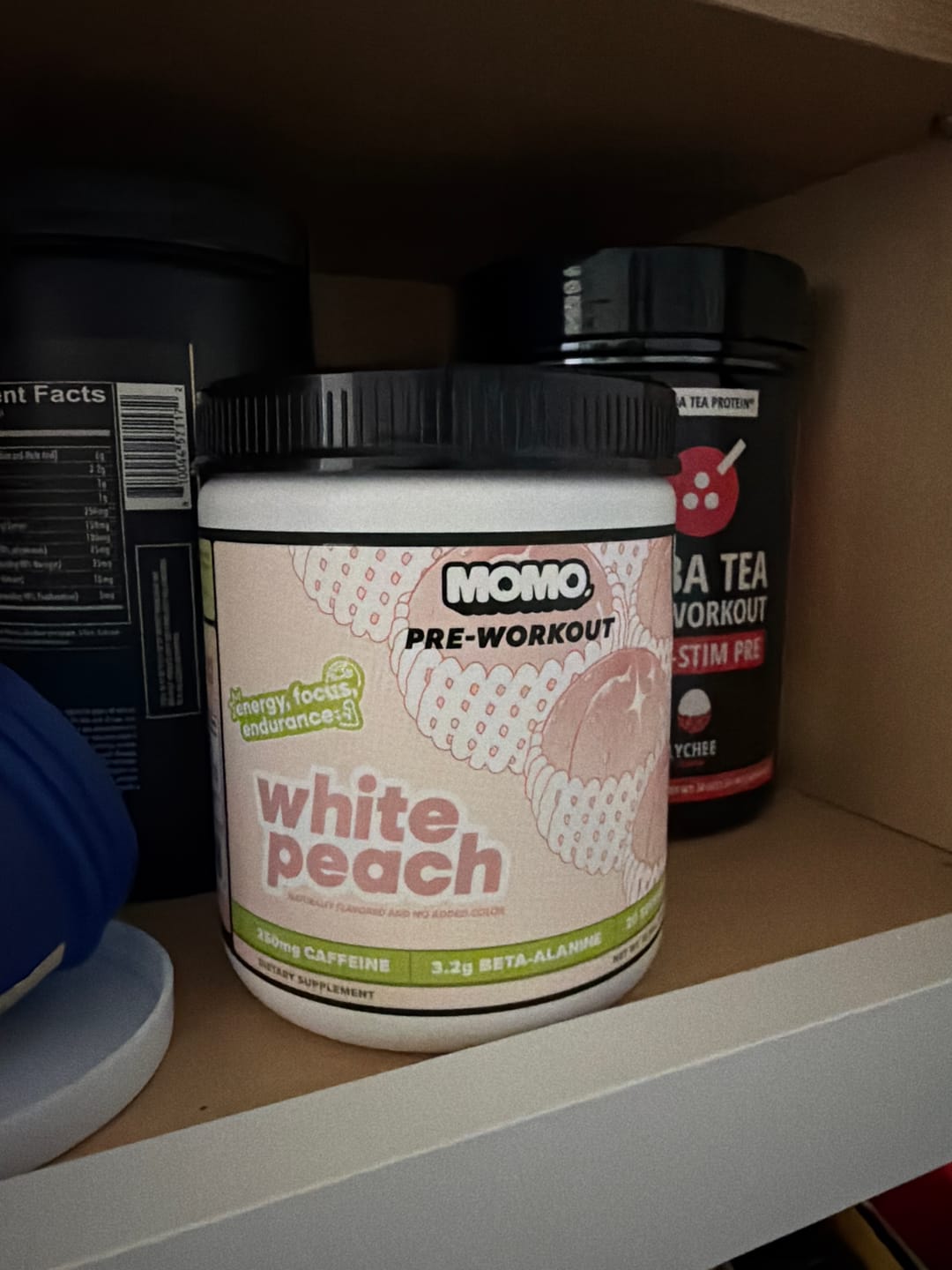 Customer photo review of MOMO® Pre-Workout | White Peach | 40 Scoops