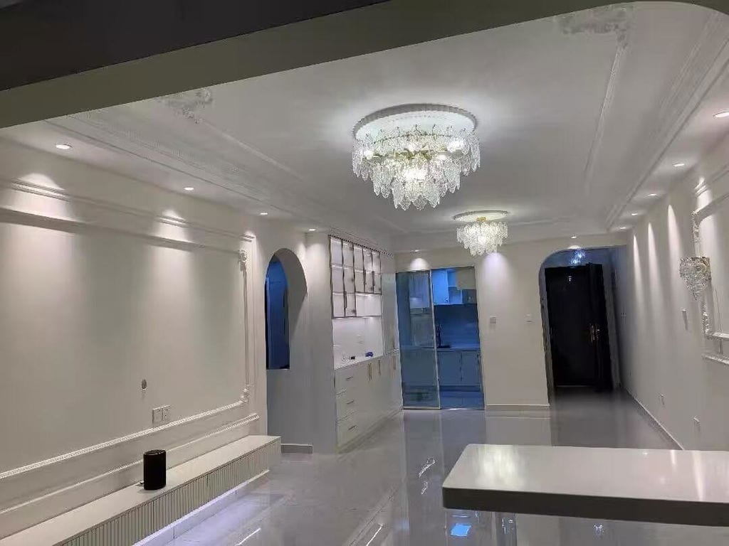 Customer photo review of Glass Pearl Chandelier, Gold Metal Frame, Tiered, Hardwired