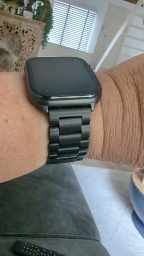 Customer photo review of Correa de acero negro