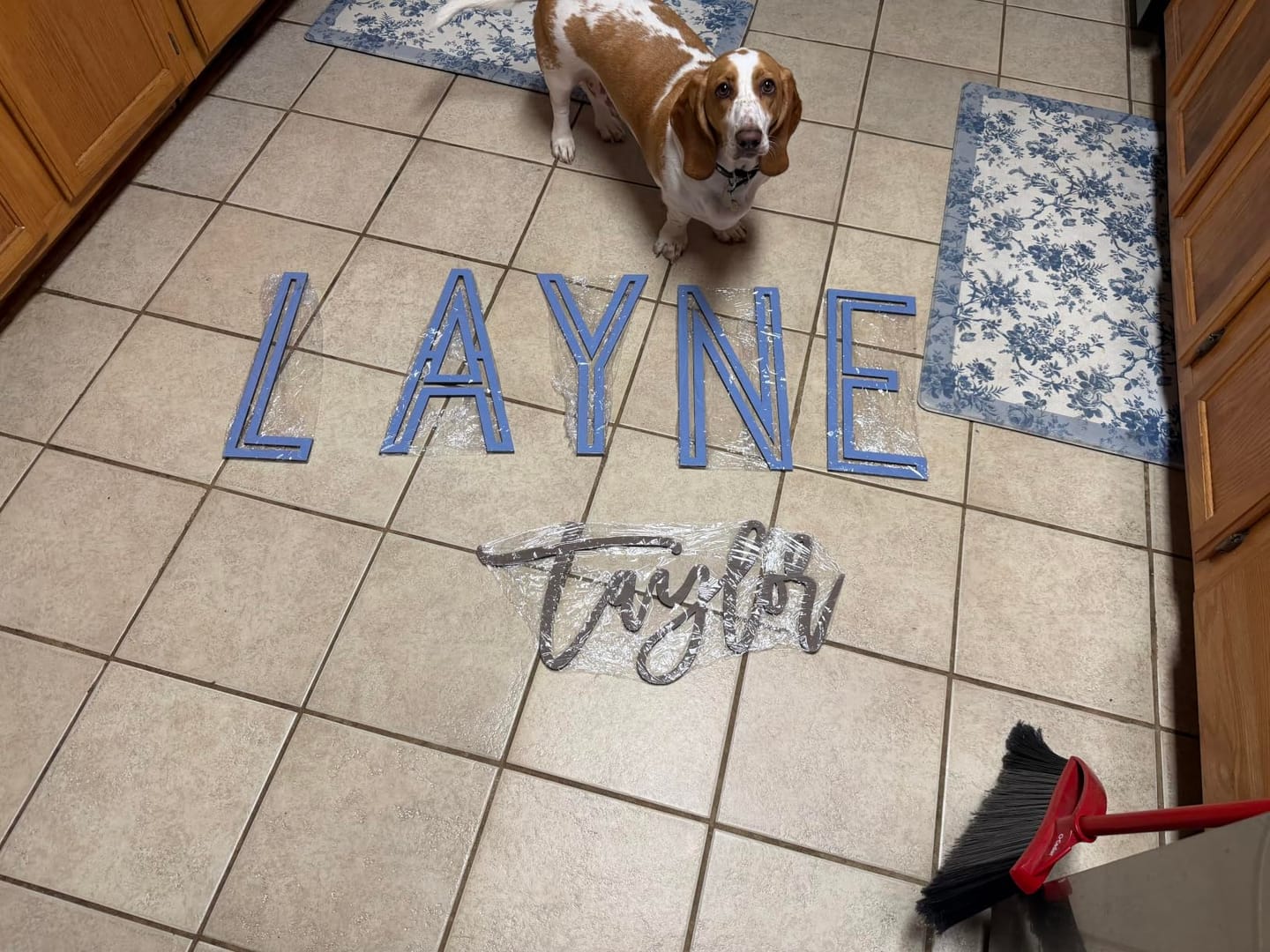 Customer photo review of First & Middle Wooden Name Sign