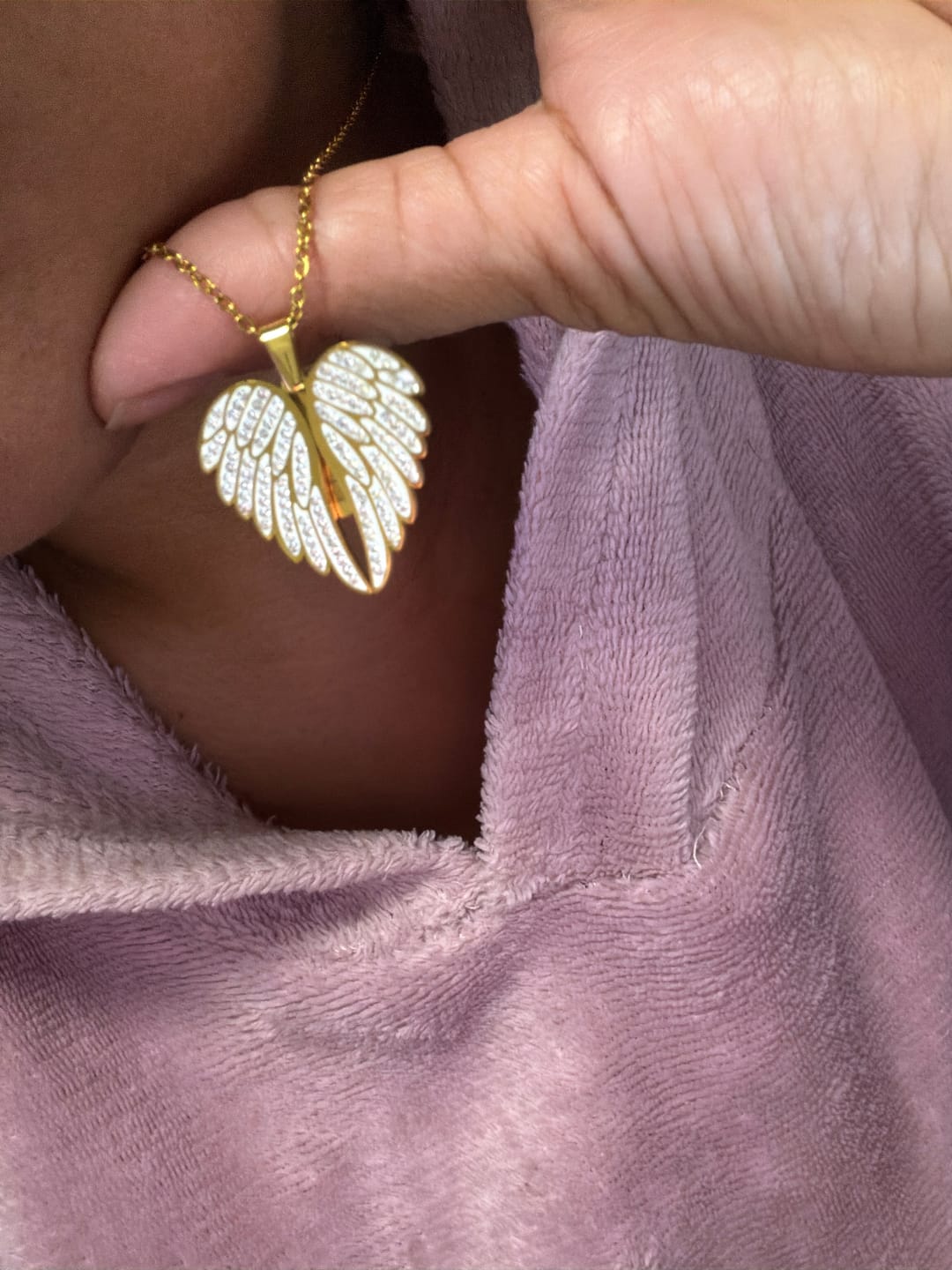 Customer photo review of Collana Angelo Mio Con Foto Personalizzata