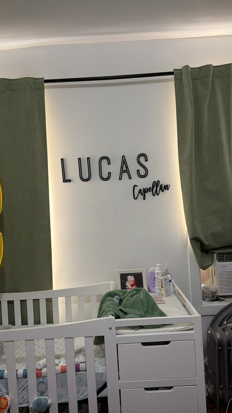 Customer photo review of First & Middle Wooden Name Sign