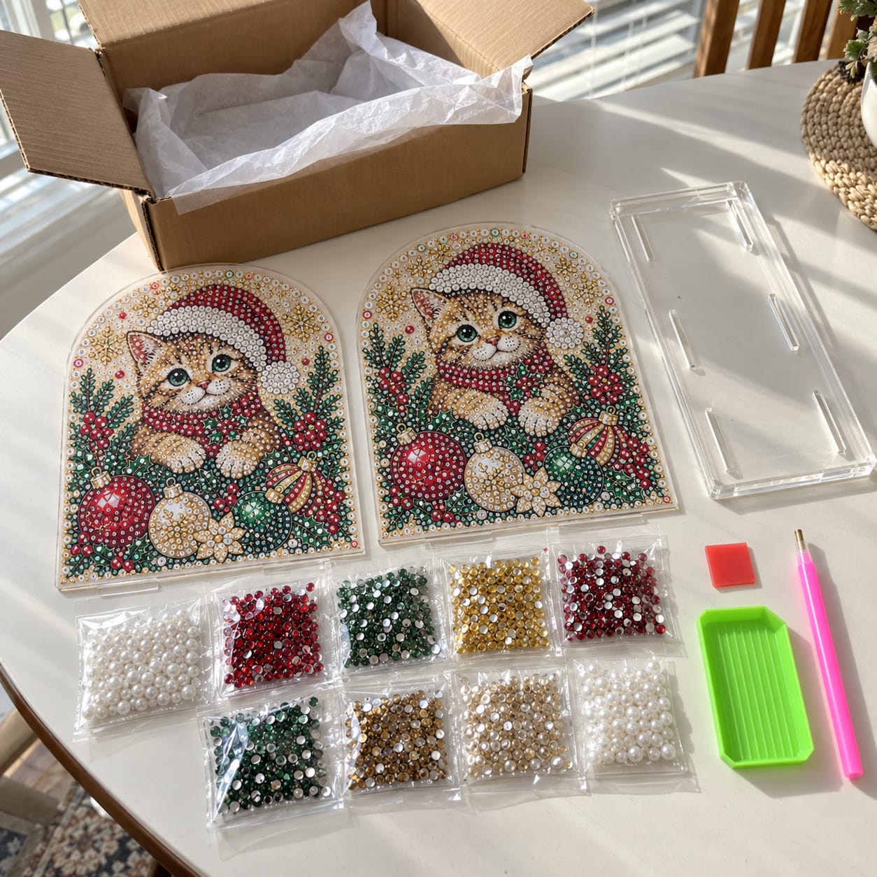 Customer photo review of Christmas Diamond Painting Tissue Box Holder for Adults