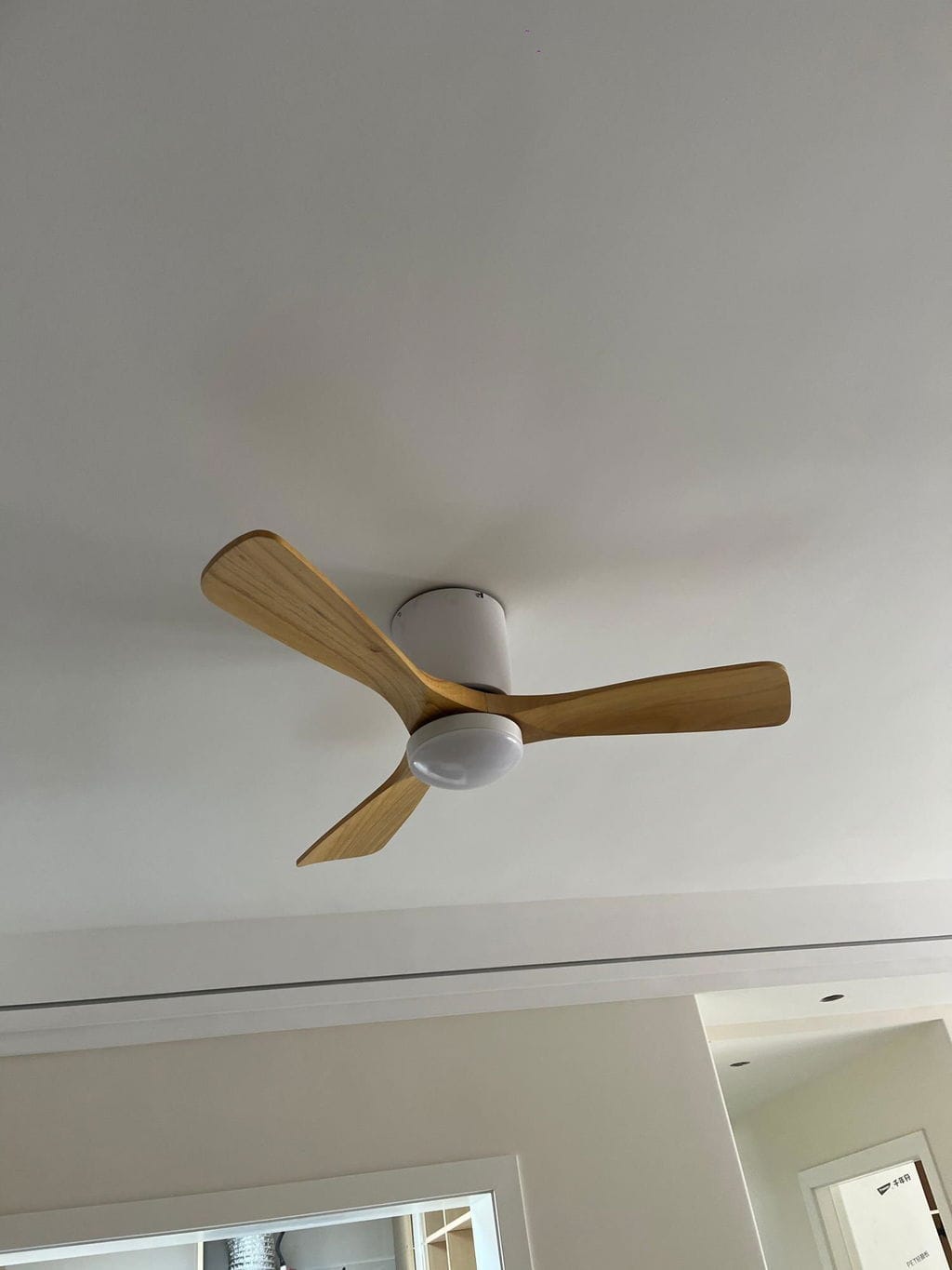 Customer photo review of Wooden Ceiling Fan with Light, Copper DC Motor, Integrated LED