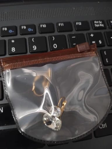Customer photo review of Crystal Tier Drop Earrings