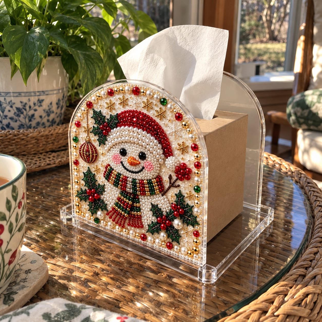 Customer photo review of Christmas Diamond Painting Tissue Box Holder for Adults