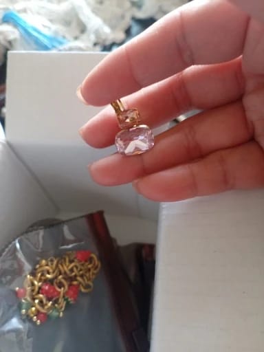 Customer photo review of Crystal Tier Drop Earrings