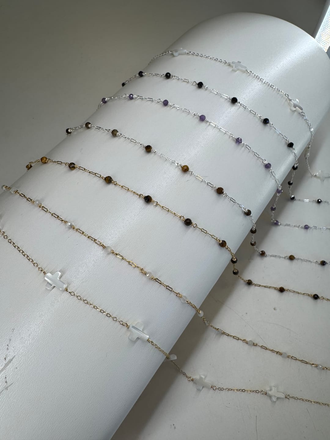 Customer photo review of Genuine Rainbow Moonstone Chain, S77, G77