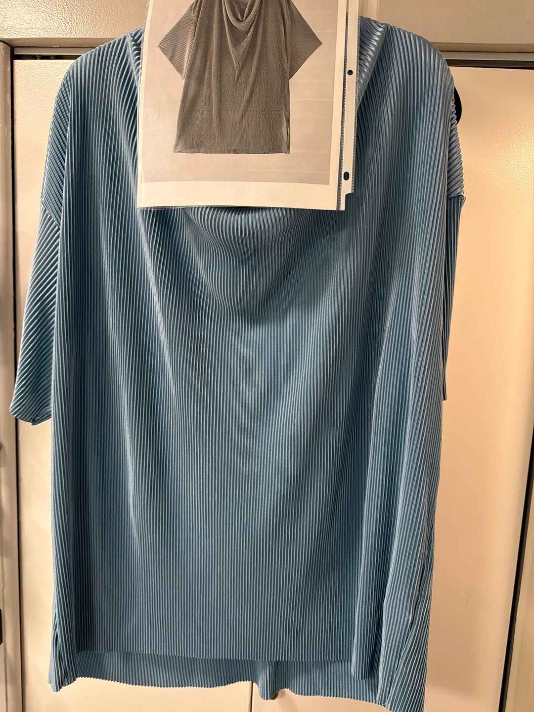 Customer photo review of Men's Avant Garde Textured Draped Neck Short Sleeve Shirt SKUL61004