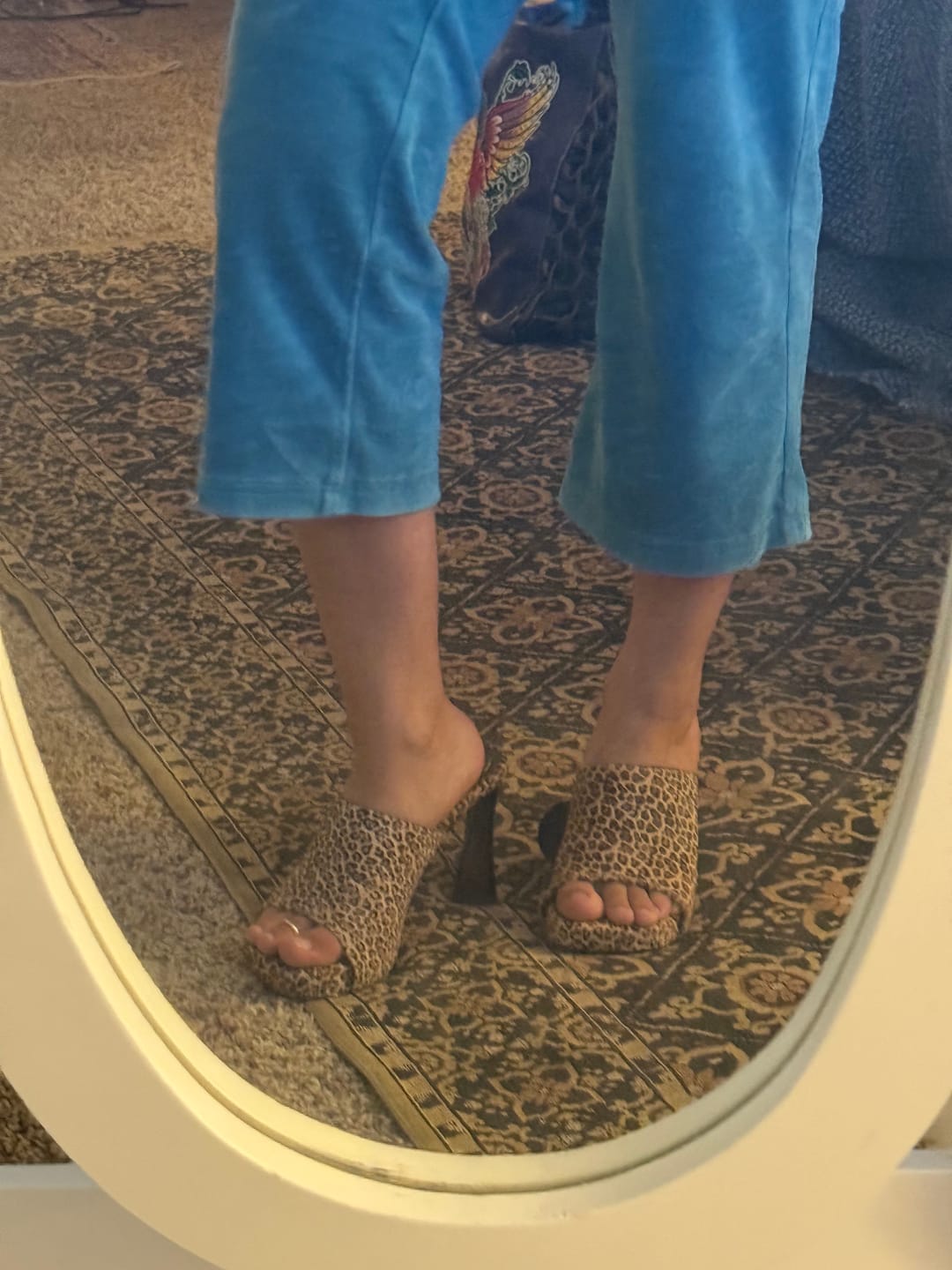 Customer photo review of VIVARA-LEOPARD GENUINE LEATHER HEELED SANDAL