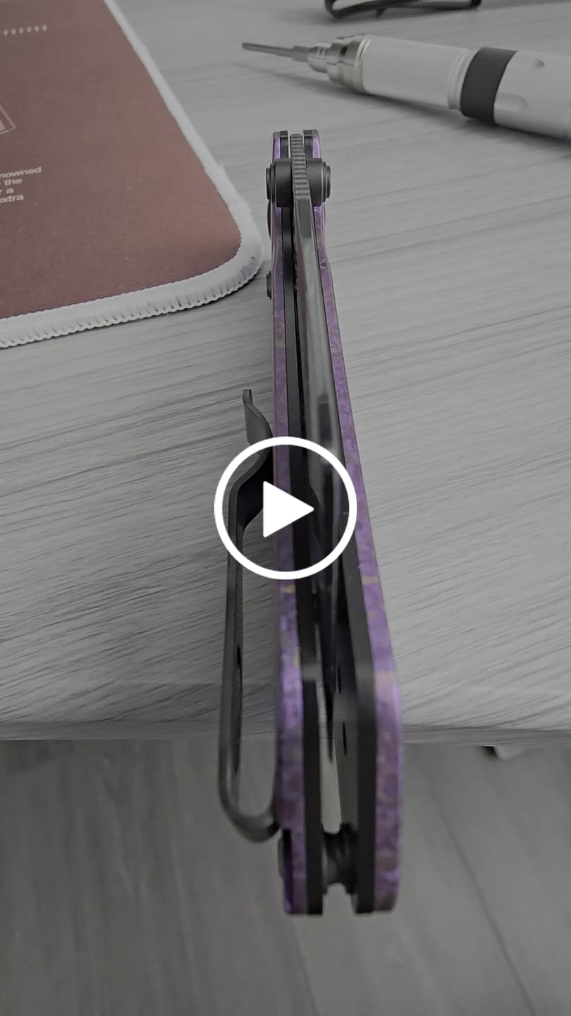 Customer video review of Kizer Madrac AirTi Purple Crystallized Titanium Super Mirror X-Polished DLC M390 | Blade District Exclusive