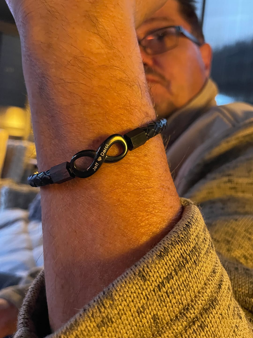 Customer photo review of "To My Husband" - Infinity Personalized Bracelet