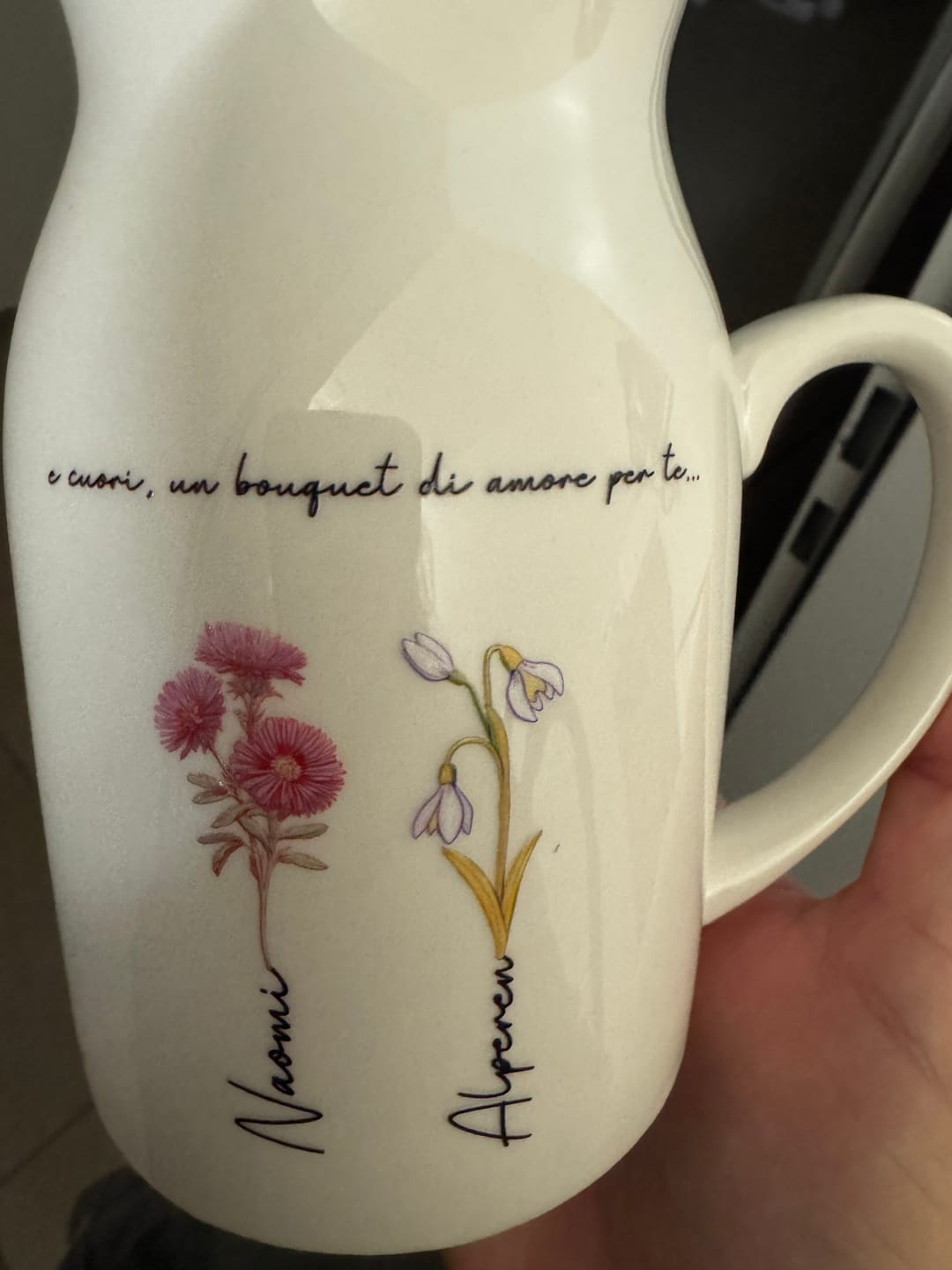 Customer photo review of Mamas Garten - Personalisierte Vase für Mama und Oma mit Geburtsblumen