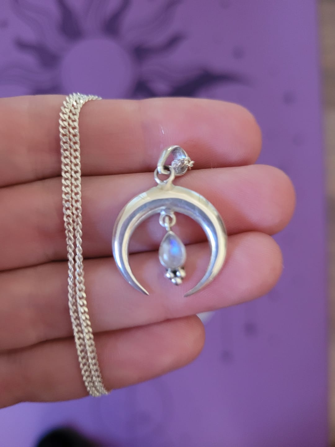 Customer photo review of Celestial Moonstone Necklace