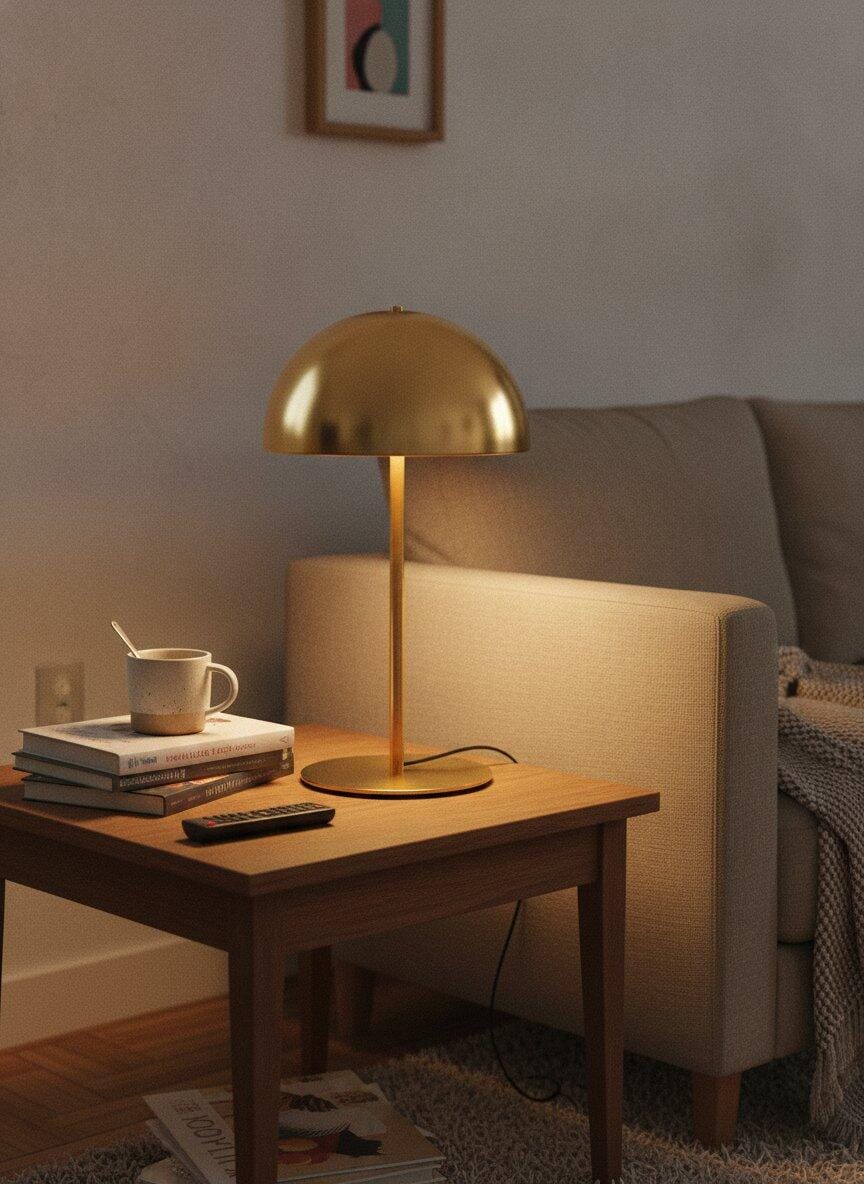 Customer photo review of Dome Shade Table Lamp, Metal Base, 45 cm Tall, Plug In