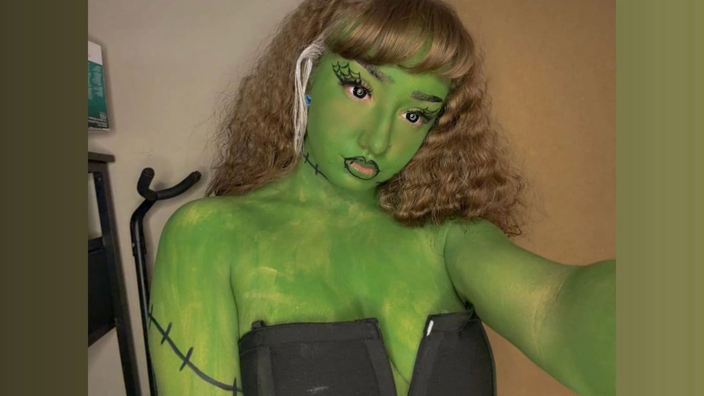Customer photo review of Halloween black block Prescription Colored Contact Lenses