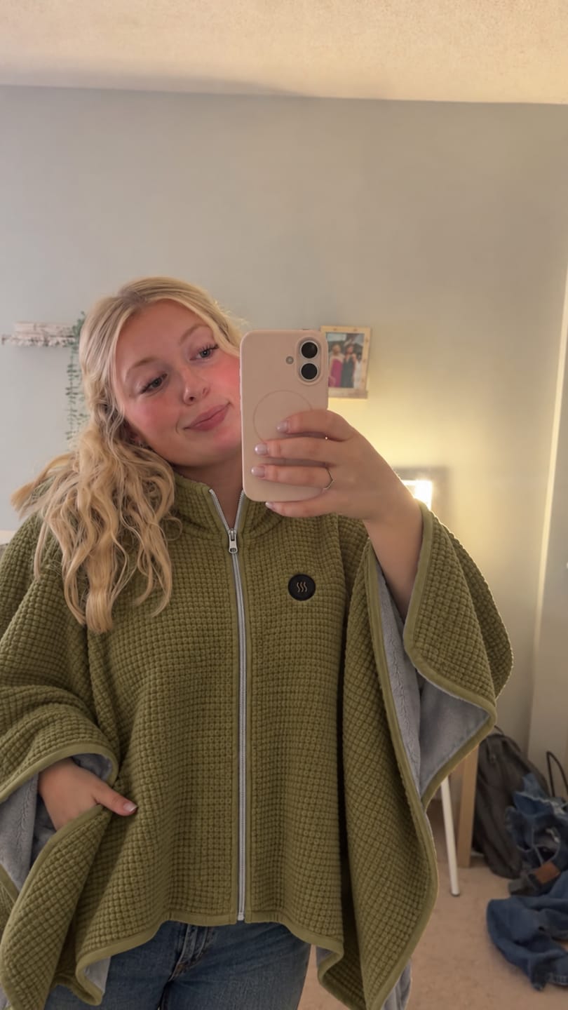 Customer photo review of USB HEATED WEARABLE SHAWL ⭐🔥