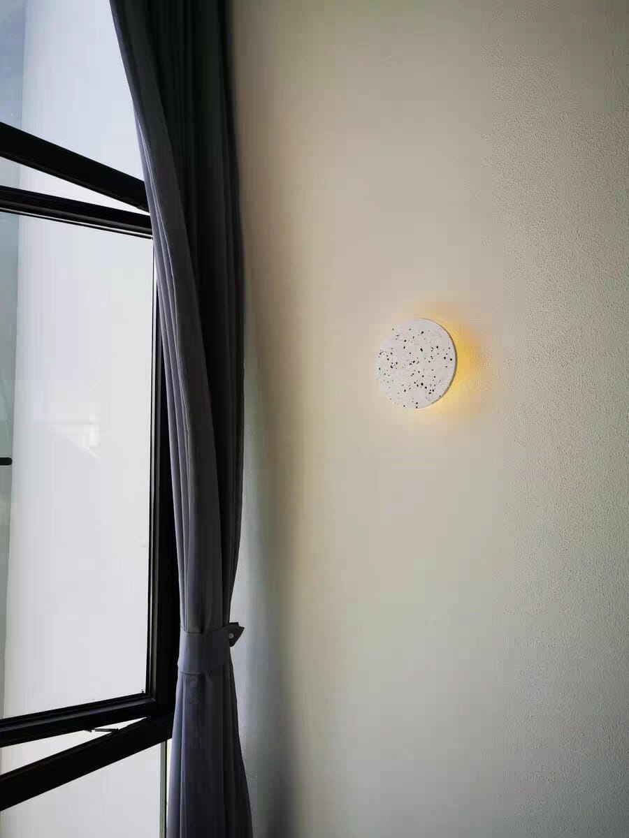 Customer photo review of Round Wall Light, Terrazzo or Concrete, Integrated LED, Wall Sconce