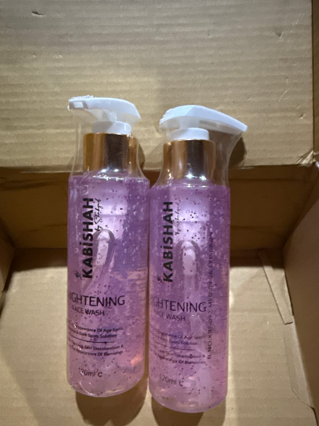 Customer photo review of LuminaBright Whitening Face Wash Double Pack: Duo Glow