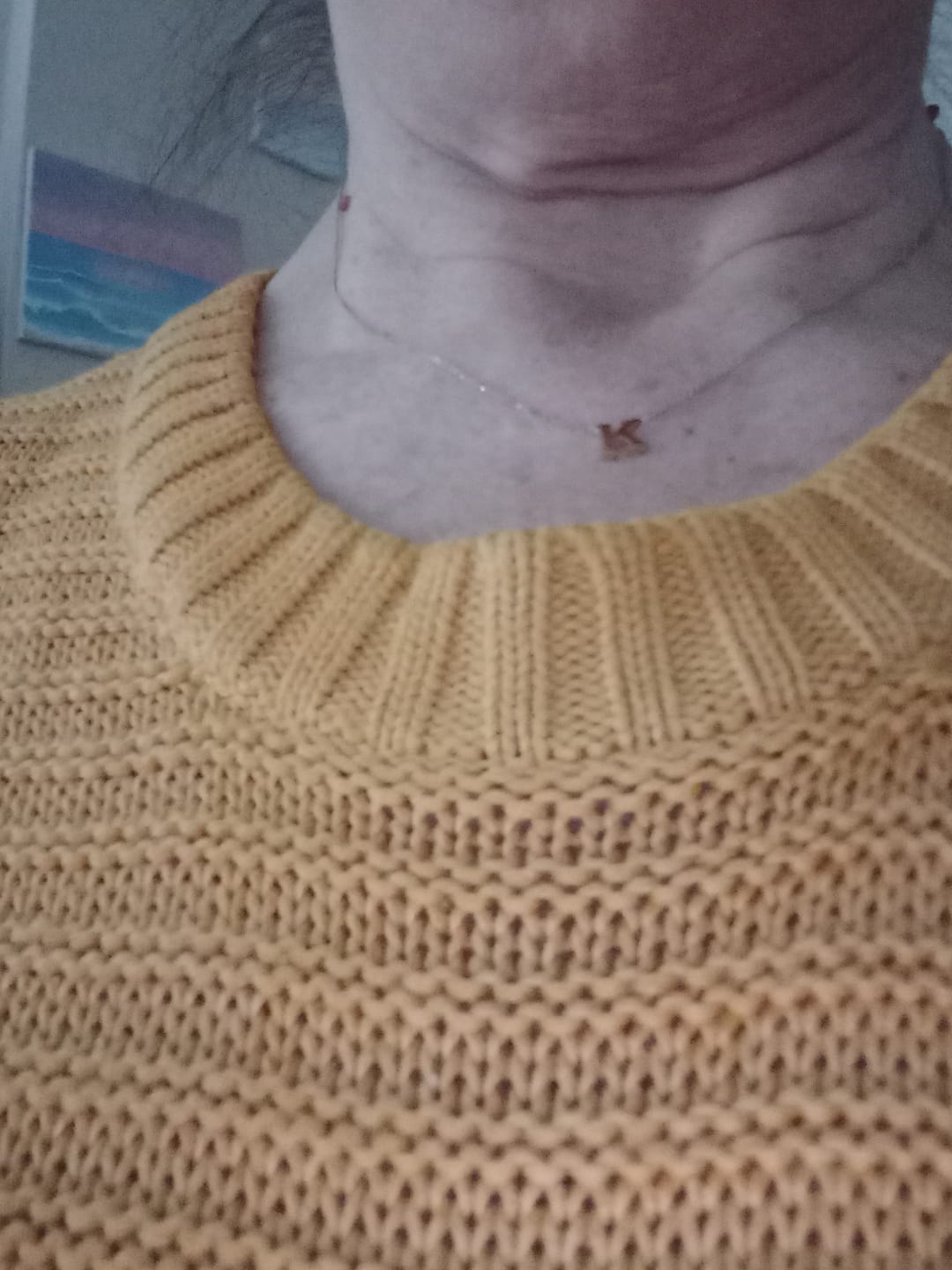 Customer photo review of Gold Essential 9K Gold Initial Necklace