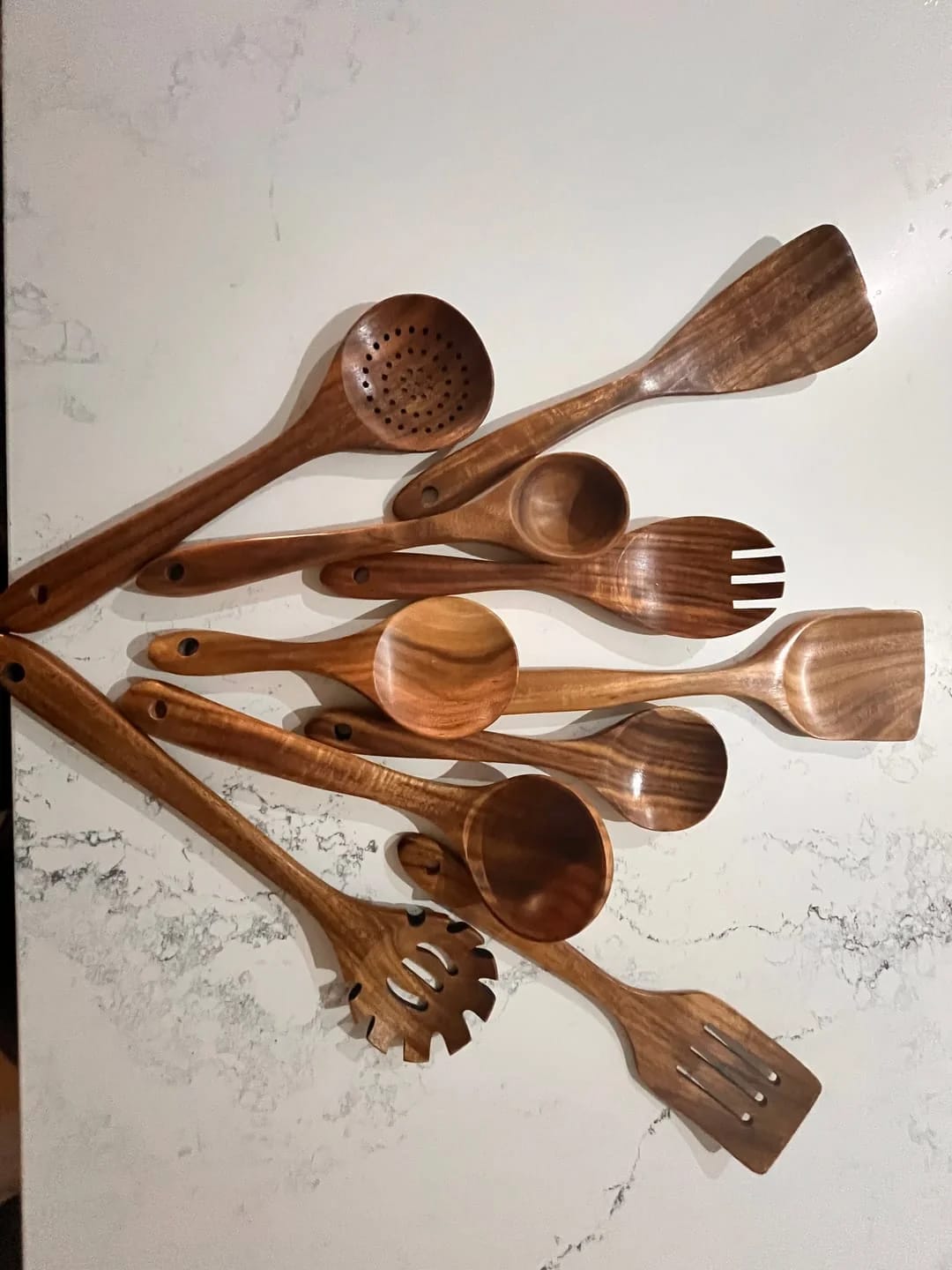 Customer photo review of Acacia Wood Utensil Set