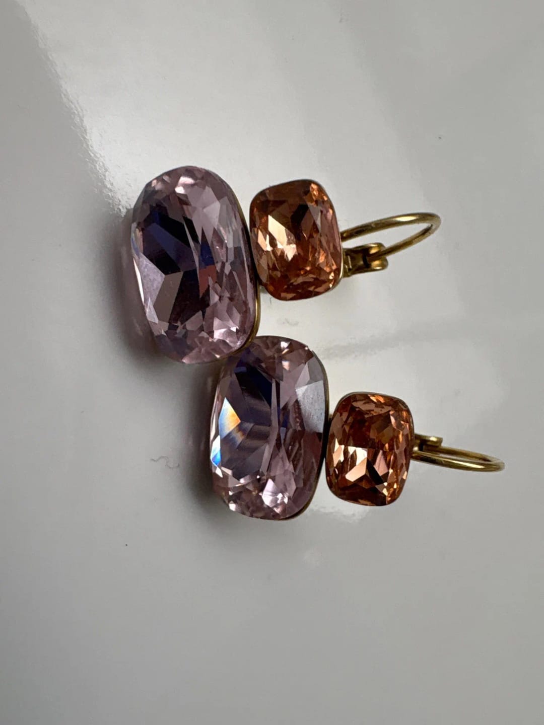 Customer photo review of Crystal Tier Drop Earrings