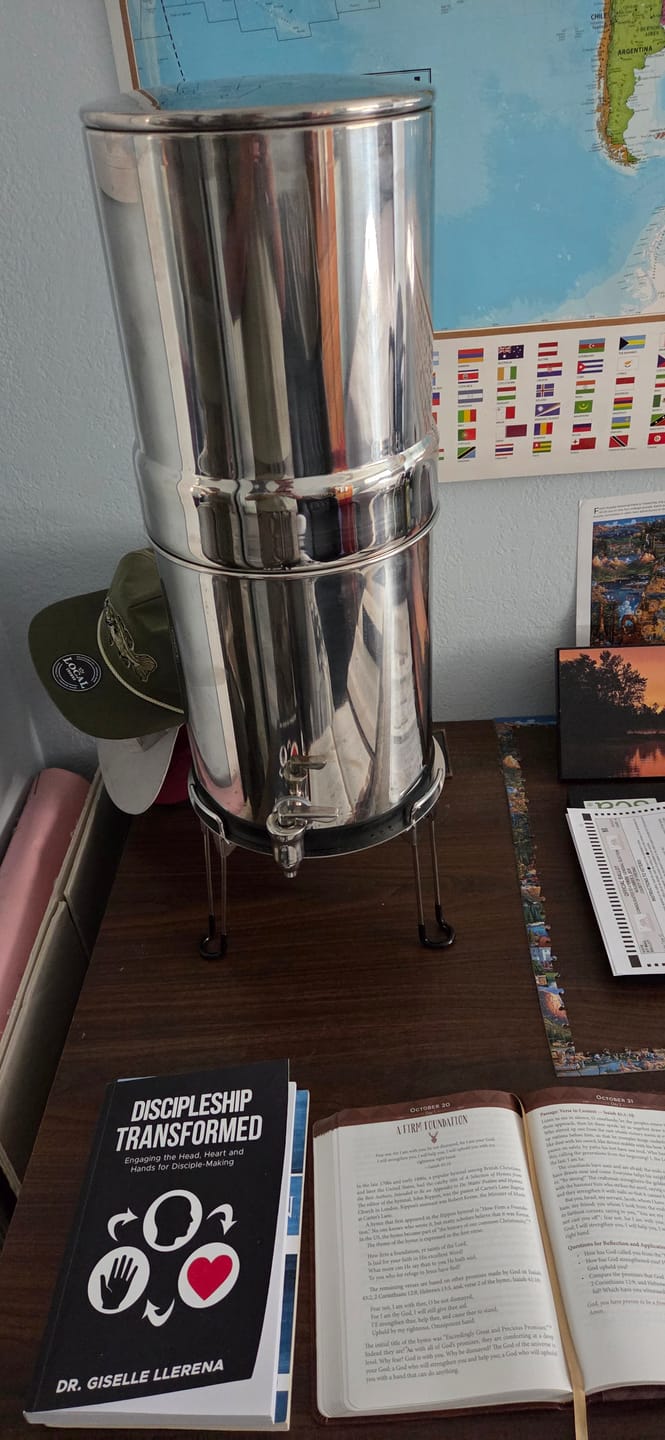 Customer photo review of Dual Carbon Platinum Gravity-Fed Water Filter System
