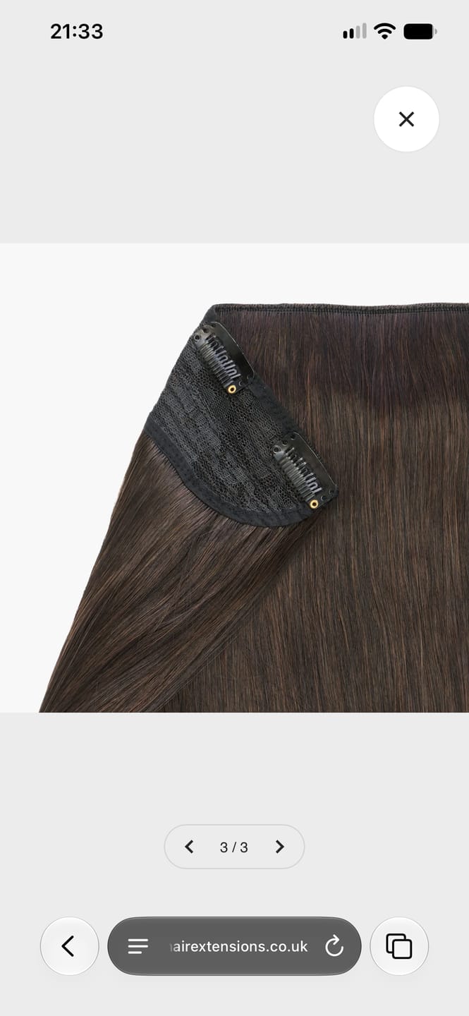 Customer photo review of Stranded 20" One Piece Flicky Clip-in Hair Extension - Colour #2/5 Azalea