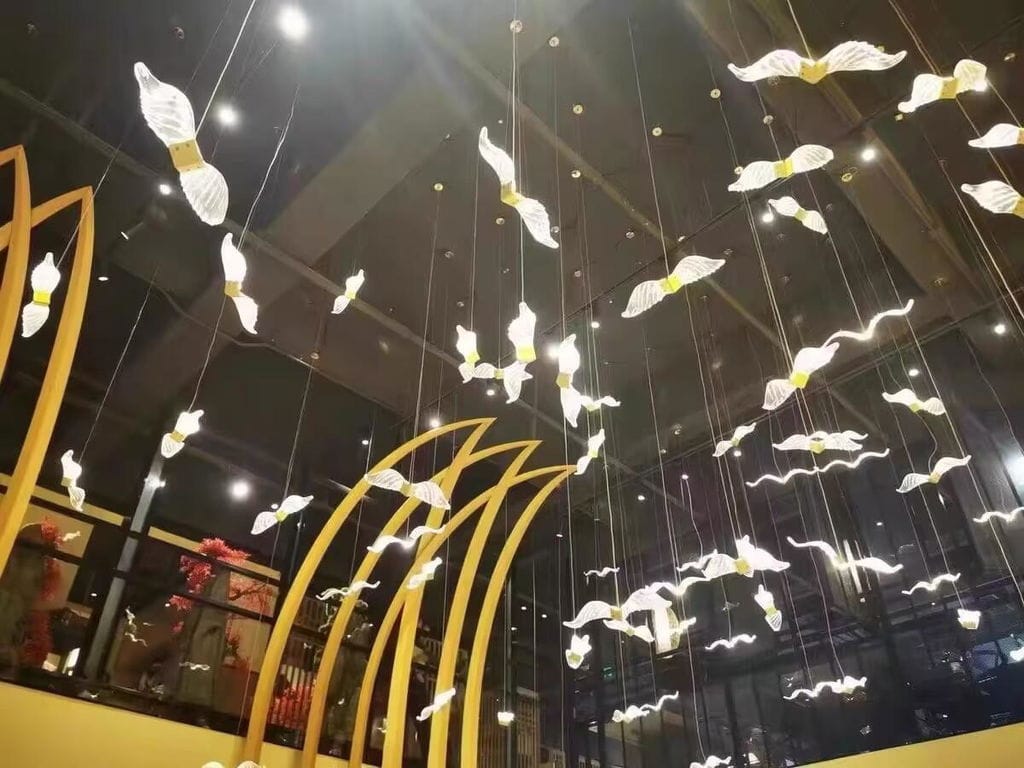 Customer photo review of Glass Seagull Chandelier, Integrated LED Canopy, Hardwired