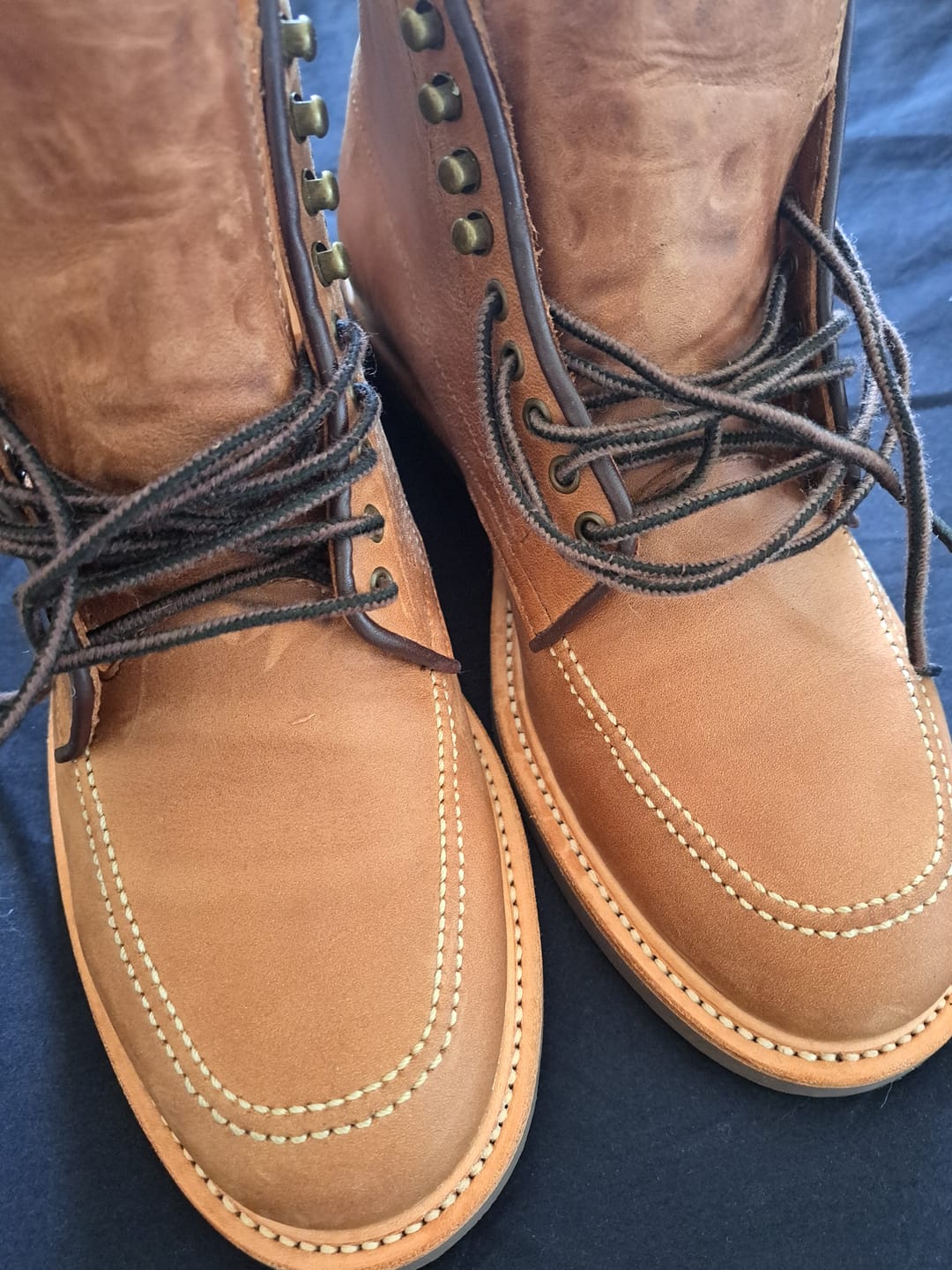 Customer photo review of Indiana MocToe Boot -luosjiet®boots -  Tan Refresh Waxy
