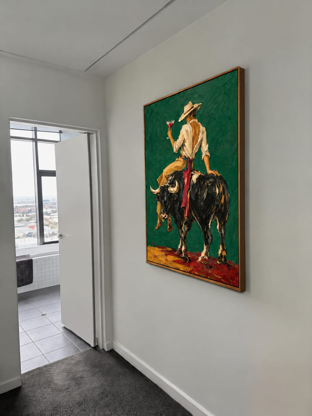 Customer photo review of Ranch Cheers-Bull Rider Painting