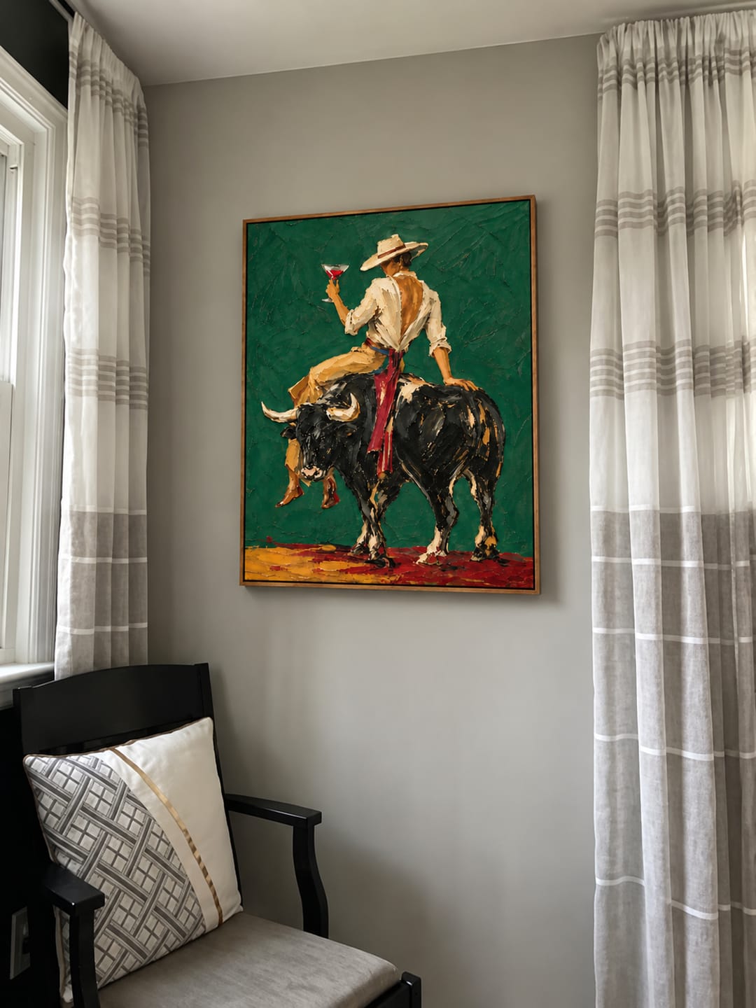Customer photo review of Ranch Cheers-Bull Rider Painting