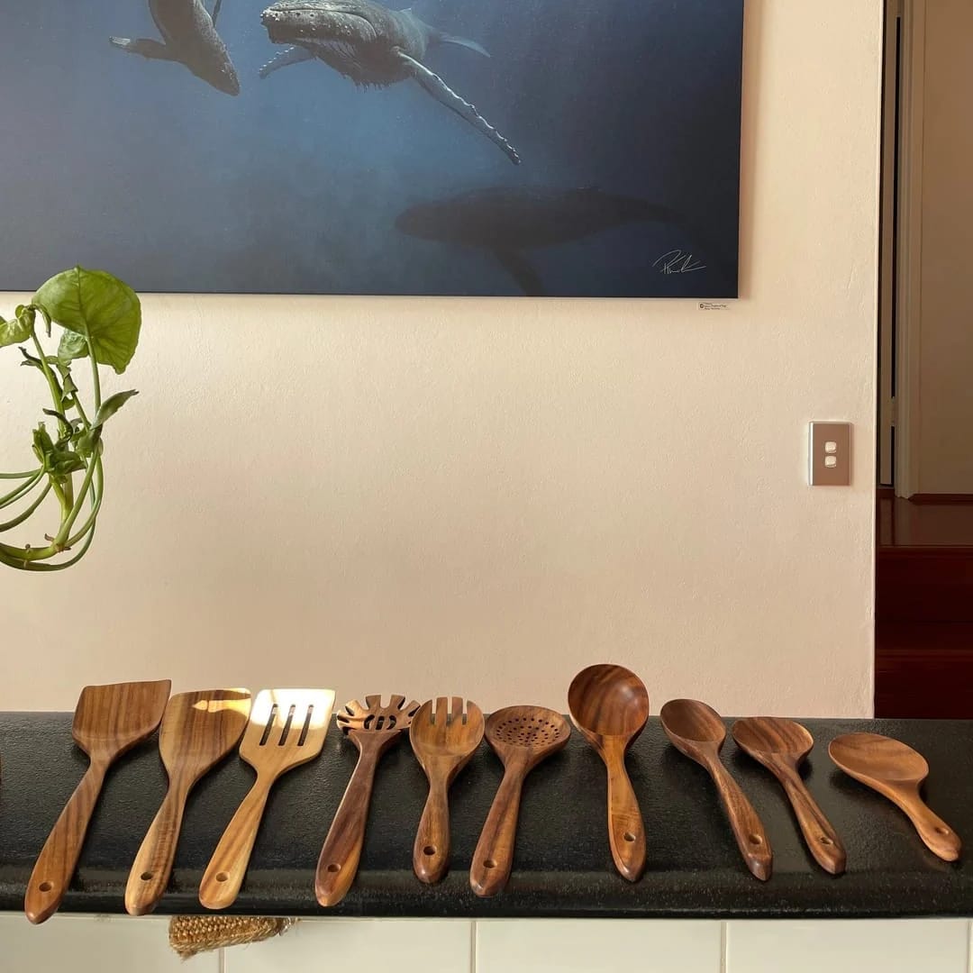 Customer photo review of Acacia Wood Utensil Set