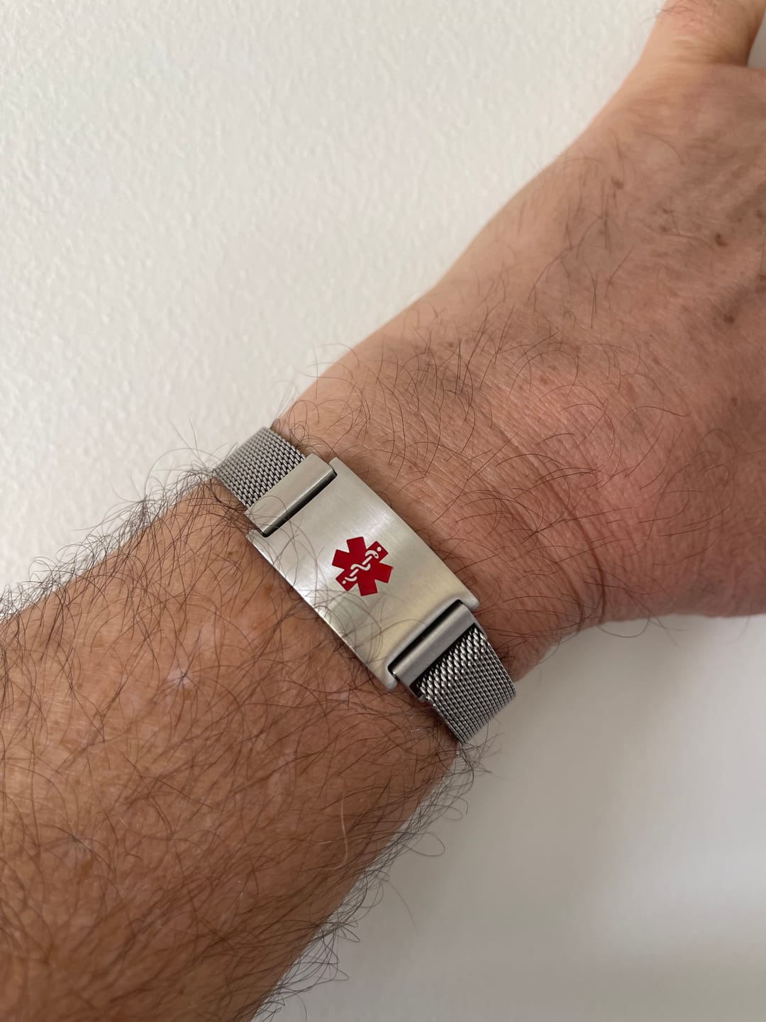 Customer photo review of Roxie Medical Alert Bracelet with Magnetic Closure – Silver Colour