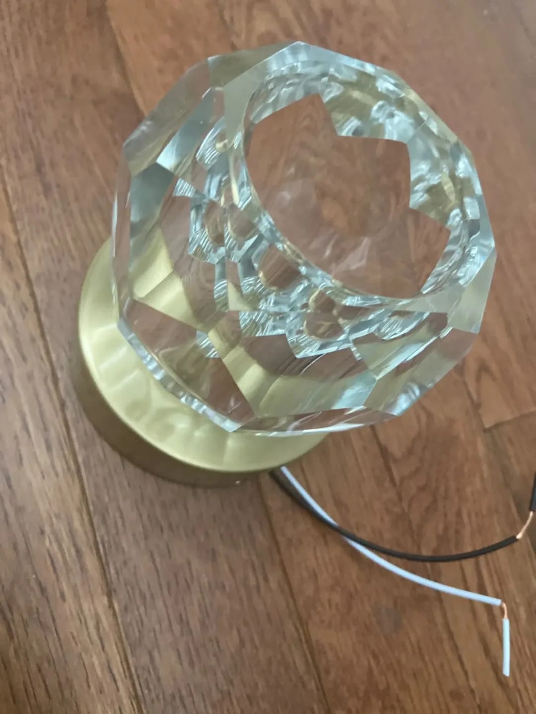 Customer photo review of Gold Ceiling Light, Faceted Crystal Glass Shade, 10–11 cm