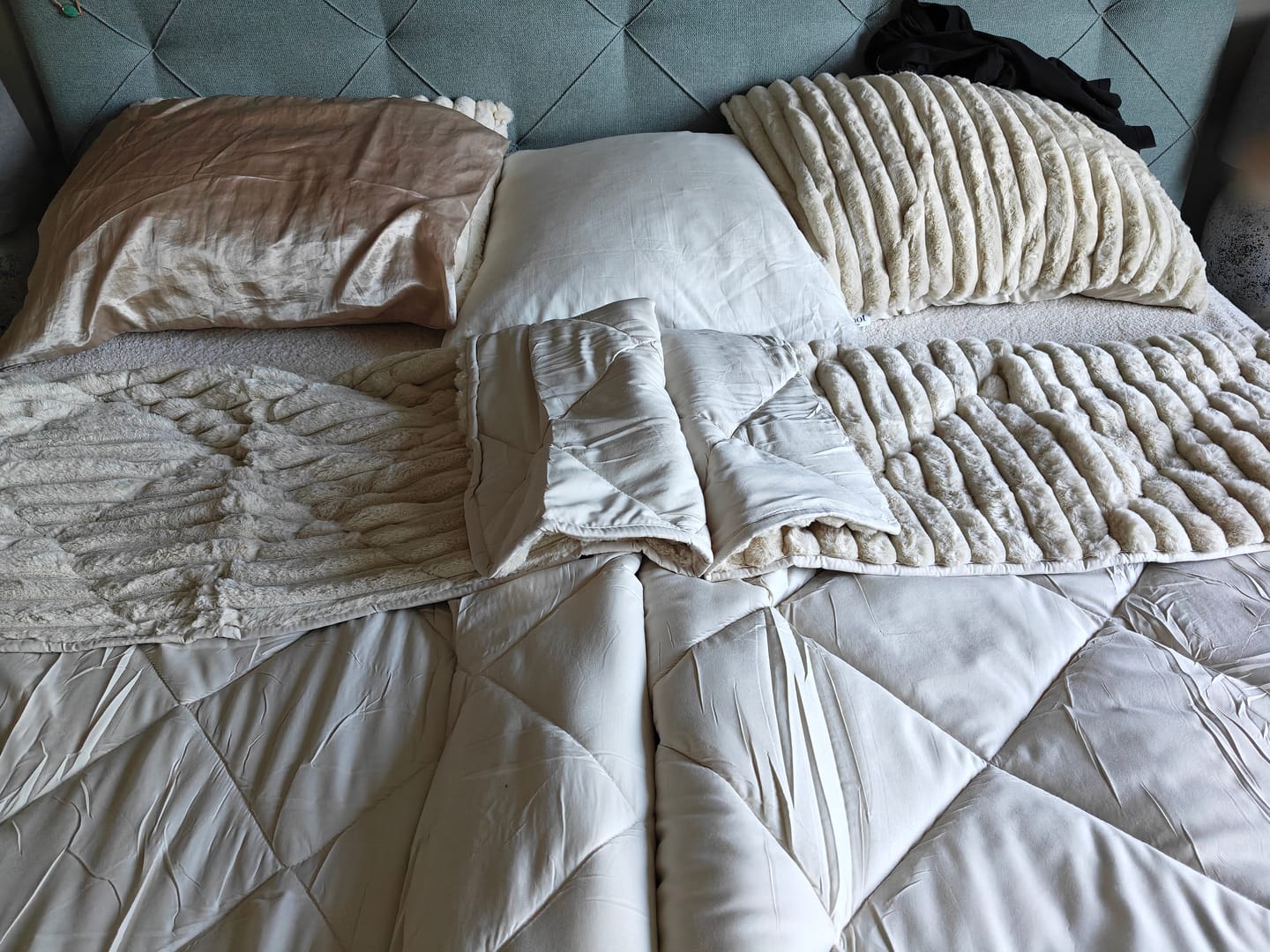 Customer photo review of Y-NOT Teddy Chunky Rib Dekbed Sand