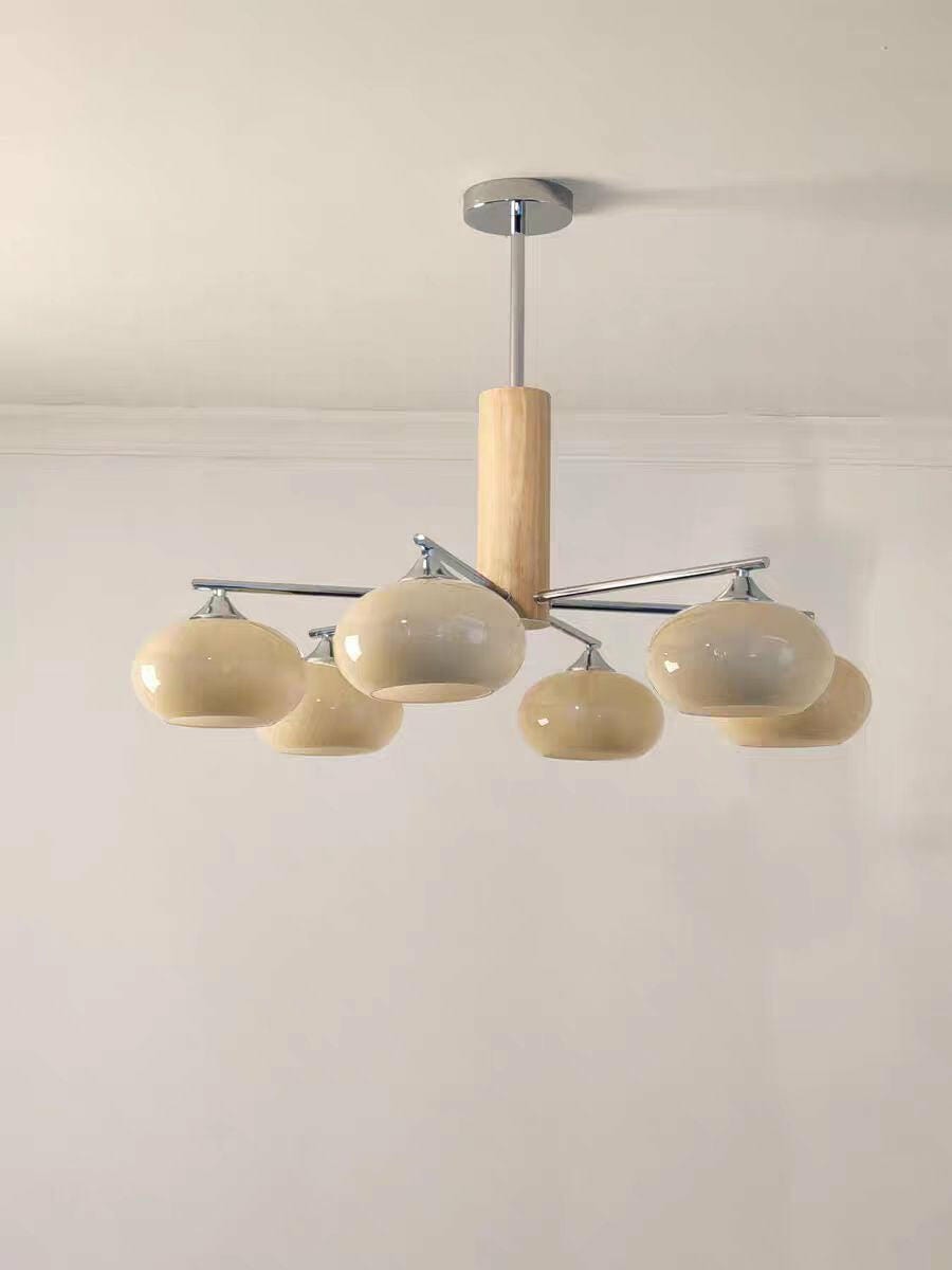 Customer photo review of Elliptical Glass Chandelier, Chrome Frame, Hardwired, Damp Rated