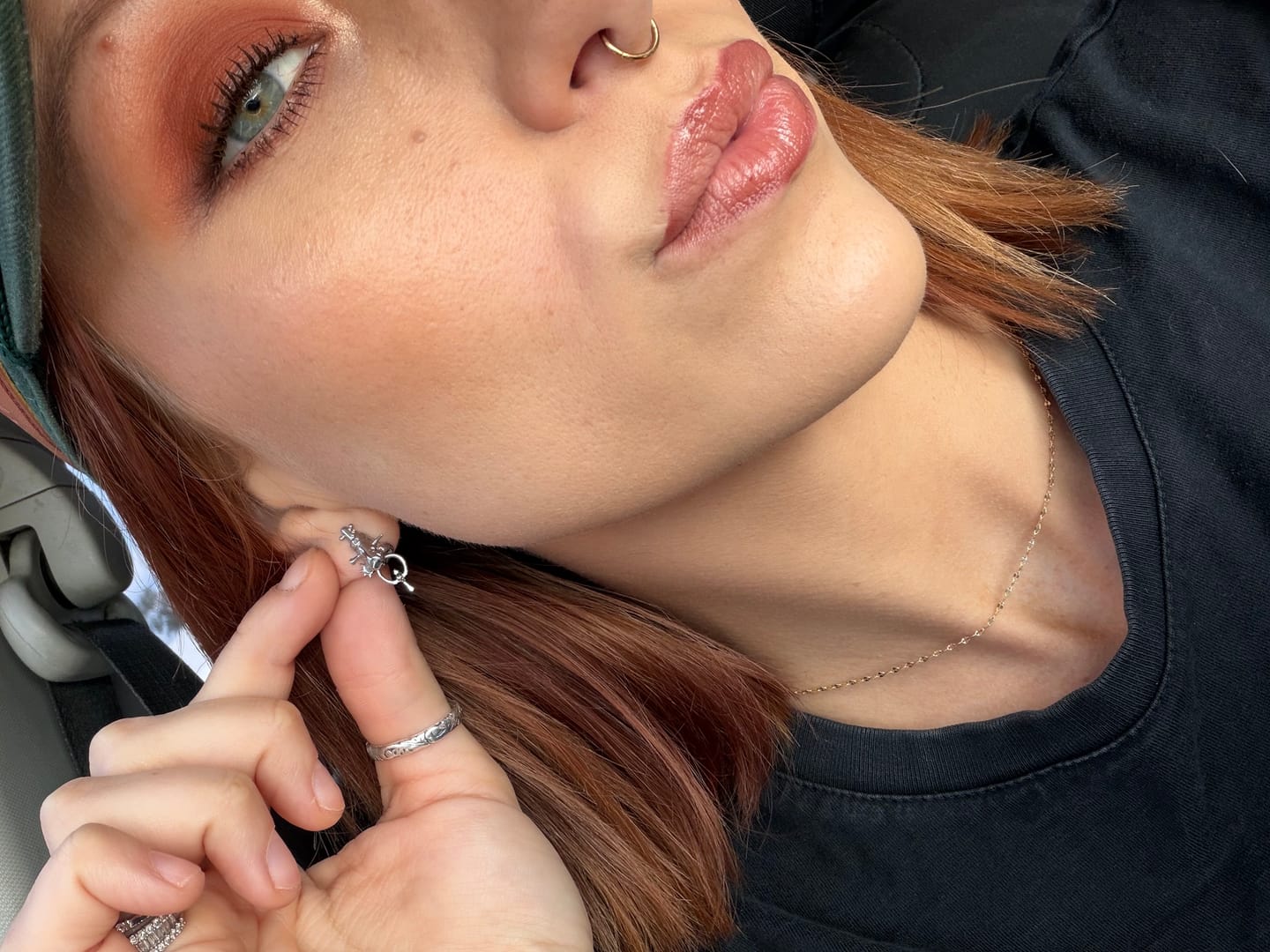 Customer photo review of "NOSE" STUD EARRING