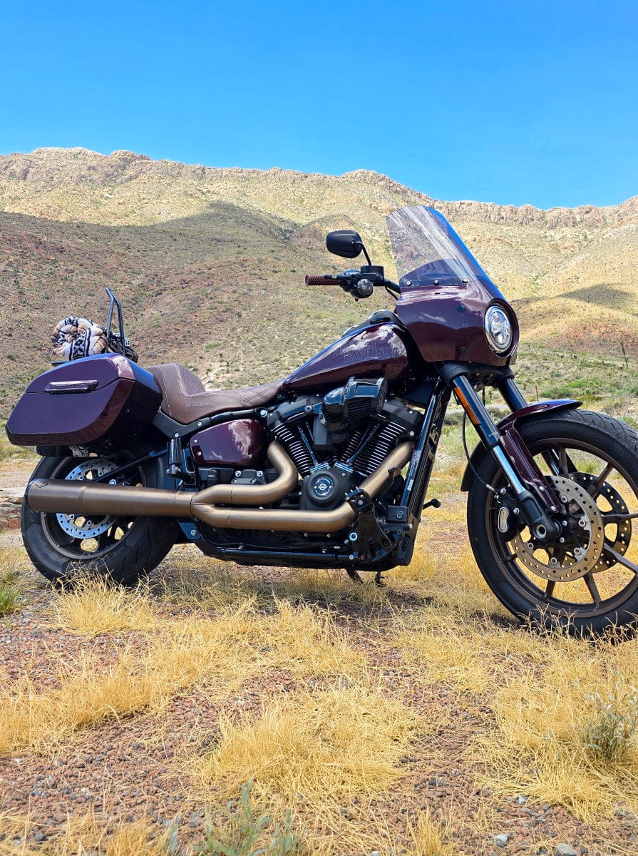 Customer photo review of 32L - Darkin Large Quick Mount Painted Hard Saddlebags for Harley Softail Low Rider S FXLRS
