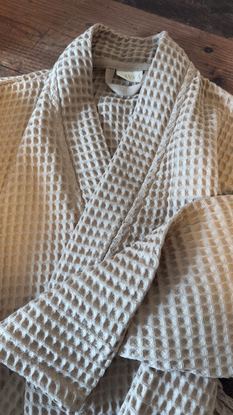 Customer photo review of Bademantel mit Waffelpiqué aus Baumwolle | Malediven