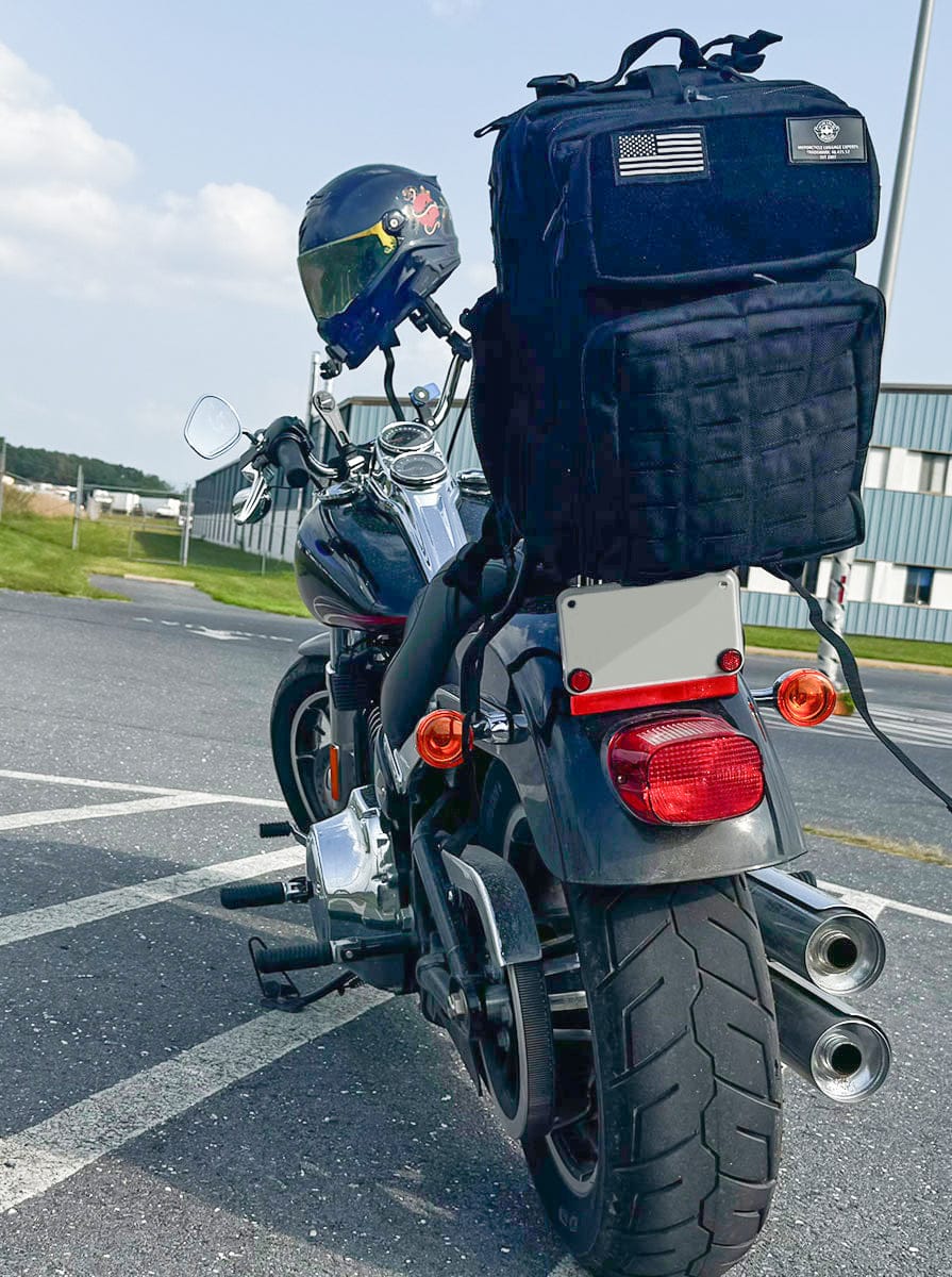 Customer photo review of 45L - Tactical XL Motorcycle Sissy Bar Backpack